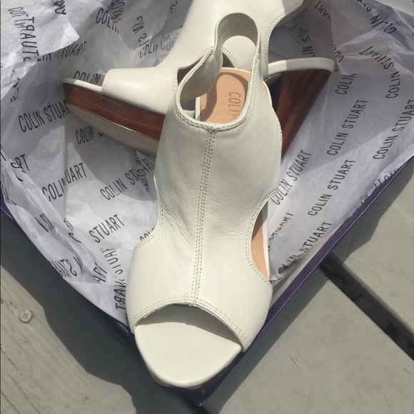 Colin Stuart - Mercari White Leather Heels - Picture 2 of 6
